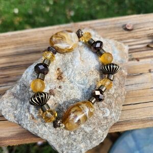 Whisky colored stretch bracelet